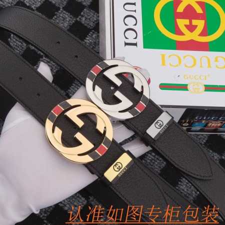 品名：古奇皮带gu...Cci原单腰带 材料：百分百头层牛皮腰带，保证真皮皮带，专柜原单品质、做工精细，送人自用首选 包装： 请认准如图专柜包装，赠送打孔器，银 - 点击图像关闭