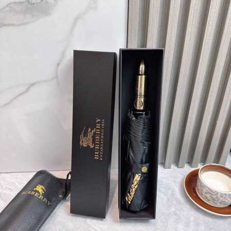 Burberry 巴宝莉 子弹手柄 夏季新款 全自动折叠晴雨伞 黑色涂层防晒有效阻隔紫外线99%，Upf 50 所以能起到伞下体感降温的效果！ 有效隔热，高效防 - 点击图像关闭