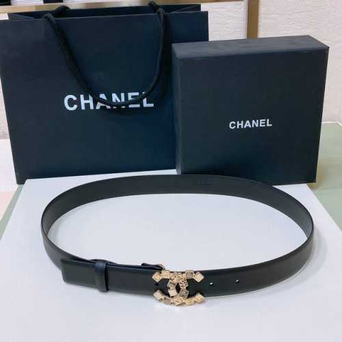 特 Chanel 24S Cc 水晶黑钻 波点面饰 字母 Logo搭扣 黄铜金属小牛皮腰带 手感柔软 细腻 3.0Cm 码数75- -100