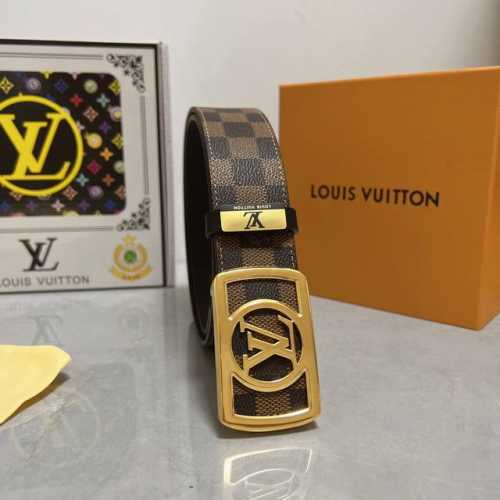 品名：Lv..路易..威登原单 材质：原单牛皮腰带 百分百头层牛皮腰带保证真皮，24K纯钢扣，专柜原单品质、做工精细，时尚大牌，送人自用首选 包装： 请认准如图