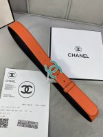 宽度3.0Cm Chanel 香奈儿 进口柔软小牛皮搭配金 银色金属磨胶钢扣。