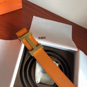 -Hermes男款3.8Cm钨钢高档材质金属扣 特点:不磨损.不变色.不过敏 ，搭配手掌纹原版皮，品质上乘，不失格调。6524280