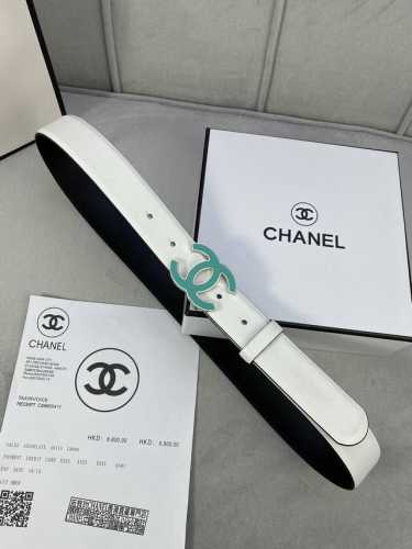 宽度3.0Cm Chanel 香奈儿 进口柔软小牛皮搭配金 银色金属磨胶钢扣。