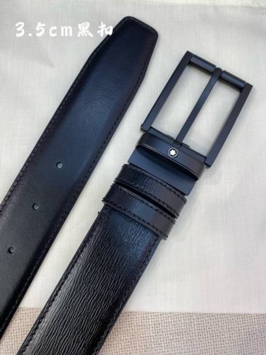 Montblanc万宝龙 宽3.5Cm 采用头层牛皮 精品针式扣头 自由裁剪商务休闲皮带