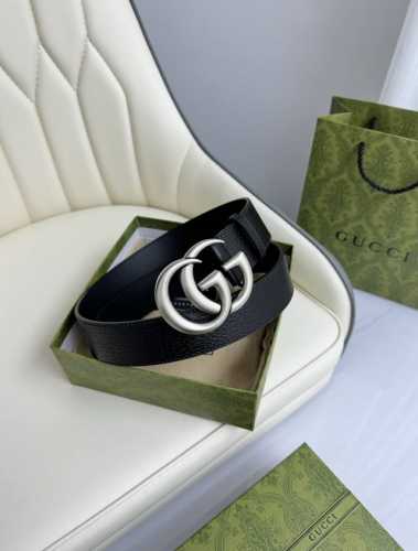 特 Gucci，原厂精密电渡扣头，意大利原厂皮，宽4.0Cm，代购级。