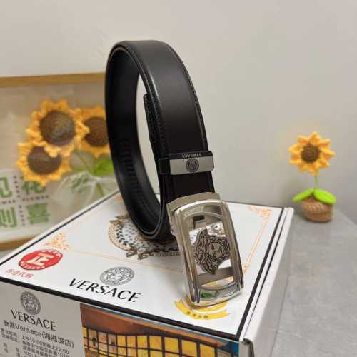 品名：Versace.范思哲 自动带 材质：原单牛皮腰带 百分百头层牛皮腰带保证真皮，24K纯钢扣，专柜原单品质、做工精细，时尚大牌，送人自用首选 包装： 请认