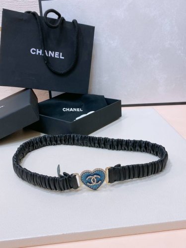Chanel Cc爱心 牛仔 金 黄铜Logo扣 小牛皮 银色金属 与 金色金属 3.0Cm精品 弹力十足 百搭 优雅 码数含扣S=65Cm总长可用75、80、