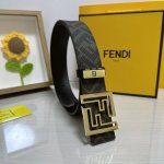 品名：芬迪 Fendi 原单 材质：原单牛皮腰带 百分百头层牛皮腰带保证真皮，24K纯钢扣，专柜原单品质、做工精细，时尚大牌，送人自用首选 包装： 请认准如图专