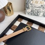 这款 Dior Cannage 腰带是二零二六早春成衣系列新品，重新诠释Dior 经典标识。采用光滑牛皮革等材质精心制作，饰以金色饰面金属腰带扣，饰环点缀以精心