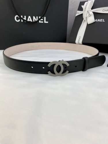 宽度3.0Cm Chanel 香奈儿 女士经典款腰带皮带新款光滑内衬磨砂牛皮搭配精品钢扣