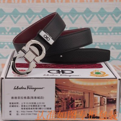品名：菲拉格幕 皮带 原单 腰带 材料：百分百头层牛皮腰带，保证真皮皮带，专柜原单品质、做工精细，时尚大牌，送人自用首选 包装： 请认准如图专柜包装，赠送打孔器