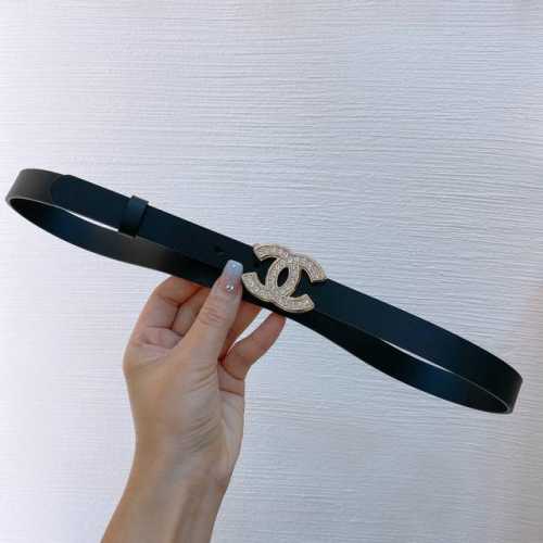 香奈儿.Chanel 配送专柜全套礼盒包装 C Hanel 23P Cc水钻 黄铜金属logo搭扣 小牛皮腰带 手感柔软 细腻 2.0Cm Dd
