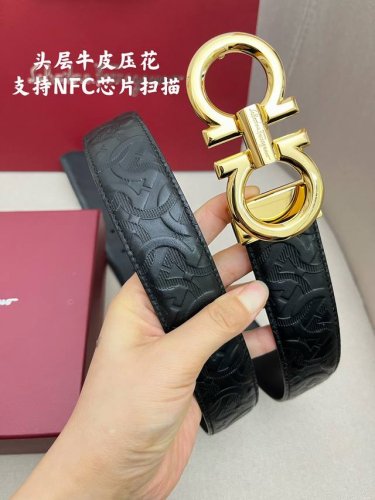 特 Ferragamo.菲拉格慕 全套包装 支持Nfc扫码 宽度3.5Cm 高级定制款男士皮带 双面进口牛皮 可双面使用 自行选择搭配 真材实料 很有质感 时尚
