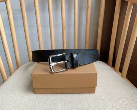 Burberry 巴宝莉专柜同步上新精选品牌标志性london格纹 搭配平滑皮革内衬设计 宽:3.5Cm 精致优雅 简单大方 - 点击图像关闭