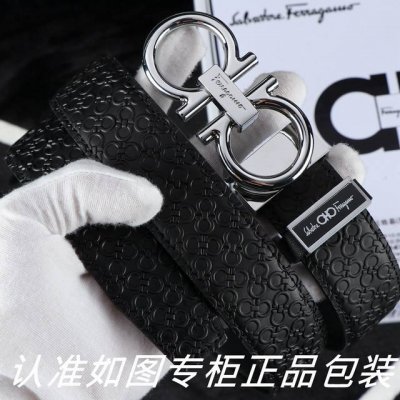 皮带：菲拉格木原单 腰带：百分百头层牛皮，保证真皮。24K纯钢扣双面可用专柜同等质量， 送人自用首选 包装： 请认准如图专柜包装，赠送打孔器，银联发票，宽度3.