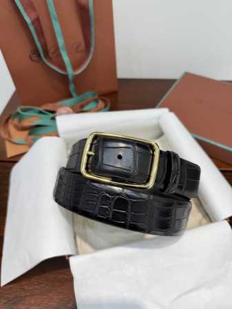 Loro Iana配饰是交织着过去与现在的金色丝线，每一件作品都是对一个世纪以来不懈追求非凡优雅的微妙象征。这款腰带配有边缘优雅圆润的纤细矩形金属带扣，采用珍贵 - 点击图像关闭