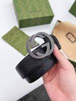 特 Gucci 4.0Mm 男款 双面原厂皮料 精品专柜扣头 高端品质 休闲百搭 专柜同款