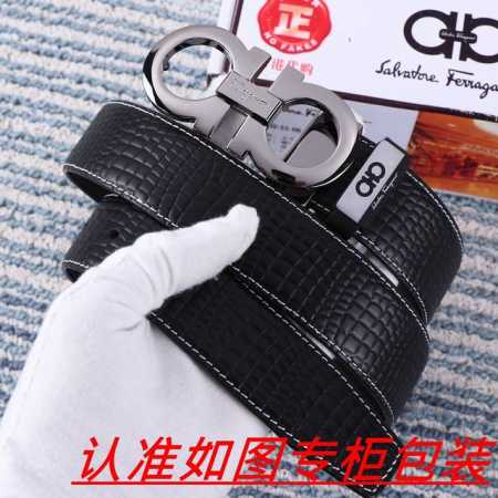 男士腰带：菲拉格木 原单 男士皮带：百分百头层牛皮，保证真皮。24K纯钢扣双面可用专柜同等质量， 送人自用首选 包装： 请认准如图专柜包装，赠送打孔器，银联发票 - 点击图像关闭