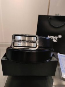 万宝龙男士自动腰带- 宽度34Mm 精品钢扣 精工打造 手感柔软 长短可以裁剪