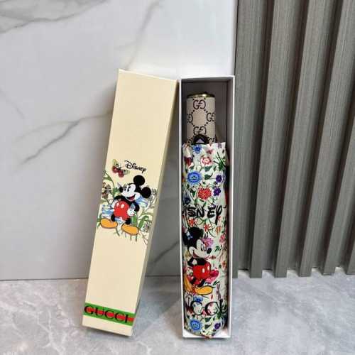 Gucci 古驰 米奇 夏季新款 全自动折叠晴雨伞 黑色涂层防晒有效阻隔紫外线99%，Upf 50 所以能起到伞下体感降温的效果！ 有效隔热，高效防晒 一把搞定