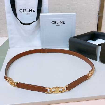 特 Celine购入正品开发、独家首发 Triomphe Gourmette小号Taurillon皮革可调节腰带、配有滑动式皮带 双面进口小牛皮 适用于高腰或中 - 点击图像关闭