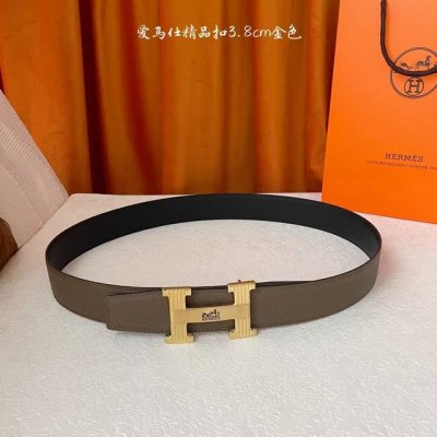 特 爱马仕Hermes 原单爱马仕，宽3.8Cm进口原版皮带身，双面可两面用，精品电镀五金 ！