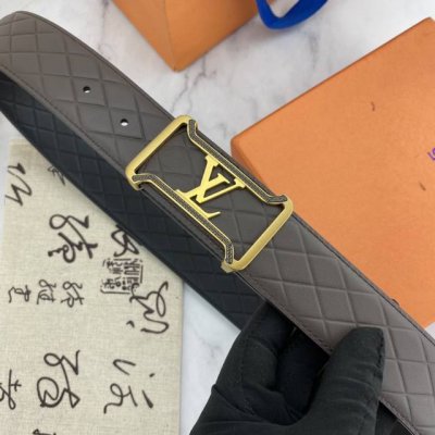 Lv 男士花皮腰带38Mm 双面进口皮可双面使用 专柜走线 搭配新款扣