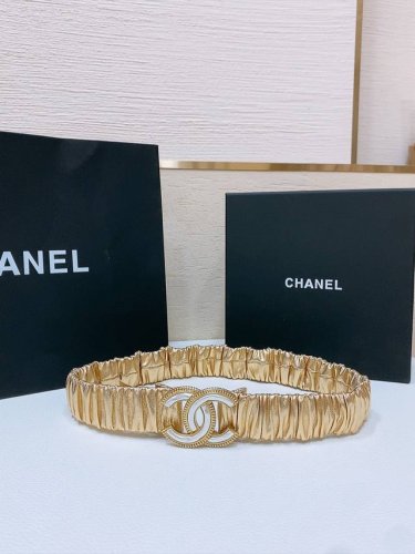 Chanel 24C Cc树脂白 齿链黄铜Logo扣 小牛皮 银色金属 与 金色金属 3.0Cm精品 弹力十足 百搭 优雅 码数含扣S=65Cm总长可用75、8