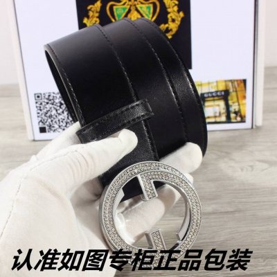 品名：古奇.Gu Cci镶钻 型号：认准如图专柜包装，赠送打孔器 材料：百分百头层牛皮，保证真皮。24K镶钻钢扣专柜同等质量， 送人自用首选 包装： 请认准如图