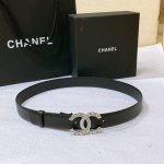 特 Chanel 23p Cc 水钻 麻花金 与银 Logo扣. 进口胎牛皮腰带 3.0Cm精品 精致 典雅