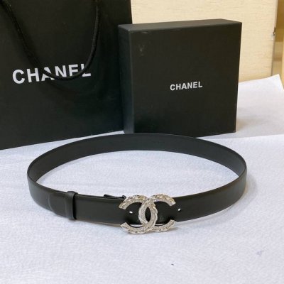 特 Chanel 23p Cc 水钻 麻花金 与银 Logo扣. 进口胎牛皮腰带 3.0Cm精品 精致 典雅