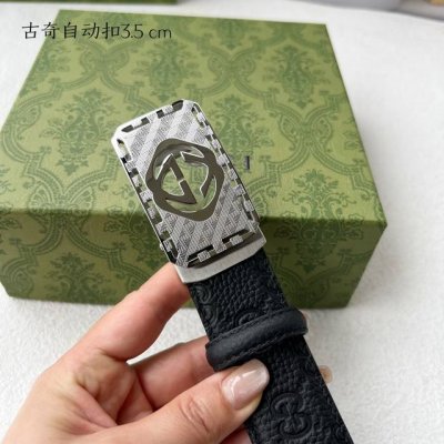 特 品牌： 古奇 新款进口小牛皮，手感细腻柔软。搭配纯钢自动精品钢扣，男士必备！宽度：3.5Cm