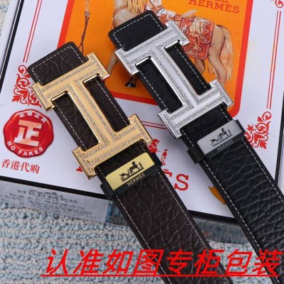 品名：爱马仕...原单 材料：百分百头层牛皮，保证真皮。24K纯钢扣双面可用专柜同等质量， 送人自用首选 包装： 请认准如图专柜包装，赠送打孔器，银联发票，宽度
