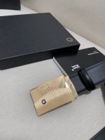 Mont~Blanc万~宝龙 宽3.5Cm 进口双面牛皮 百分百专柜纯铜扣 一带两用 时尚大气 成功男士的必备品 送礼佳品 自行裁剪尺码 扣头可随意搭配！