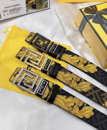 皮带：Fendi.芬迪..顶级原单复刻. 腰带：百分百头层牛皮，保证真皮。双层Ff镂空雕花设计24K纯钢扣，永不掉色涂鸦彩绘图案艺术正反双面使用商场专柜同等质量 - 点击图像关闭