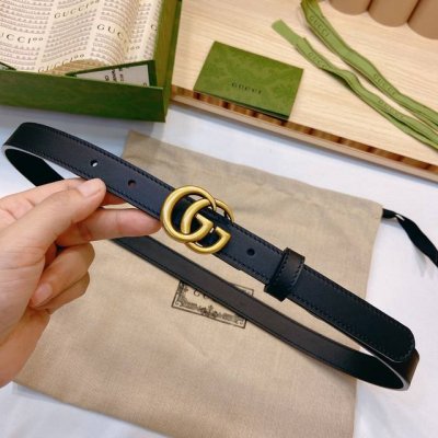 Gucci 古奇官网春夏新款，正品规格 2.0Cm进口皮底小牛皮细腰带搭配精品铜扣，时尚百搭