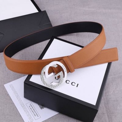宽度4.0 Cm Gucci 加厚钢扣手掌纹雙面頭層、採用精挑細選進口頂級牛皮，手感柔軟細膩！品质保证！