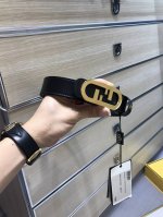 配送专柜包装 打孔针 特批新款 Fd 宽30Mm 支持Nfc 芯片扫描，标志造型宽皮带，原版铆钉钢扣，进口原版小牛皮配制黑色专用料制成，镀金表面金属制品，品质保