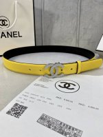 宽度3.0Cm Chanel 香奈儿 经典款平纹 两面牛皮搭配 金 银 色镶钻钢扣。