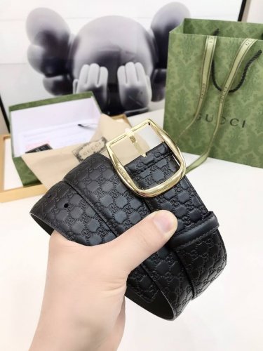 特 Gucci.古驰 全套包装 旋转扣 3.8Cm进口小牛皮压花, 专柜正品1:1完美复刻. 原版底皮, 采用热压印技术的Gucci Signature皮革精制