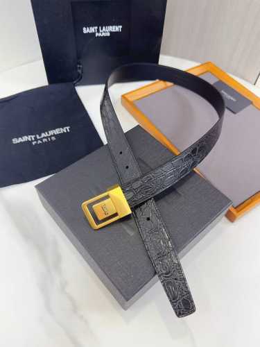 Saint Laurent 圣罗兰女士腰带皮带 原厂精密电渡扣头，意大利原厂皮，宽2.5Cm，代购级