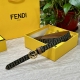 Fendl芬迪专柜同款 宽20Mm 原版定制布料 单环皮带钢扣 Ff图案布料材质 棕色皮革内衬 单钉镀钯金属配件 时尚潮流 经典系列