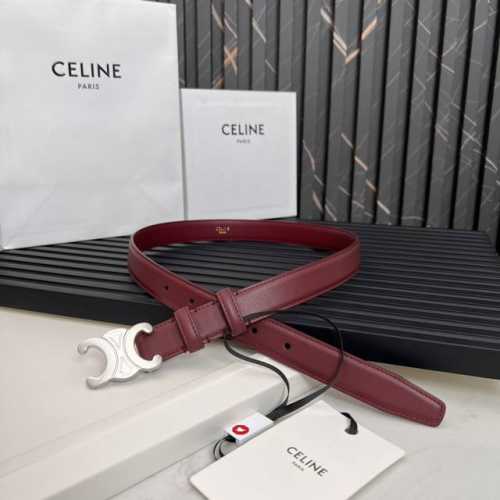 官网款 赛琳Celine Ss20新款凯旋门Logo 韩版时尚腰带皮带 男士女士通用 宽度2.5Cm 腰带尺码75-90 107540