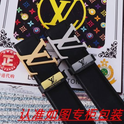 男士腰带：Lv·路易斯登·原单· 男士皮带：百分百头层牛皮，保证真皮。24K纯钢扣双面可用专柜同等质量， 送人自用首选 包装： 请认准如图专柜包