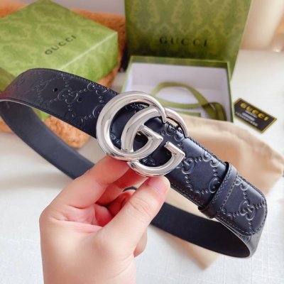 特 Gucci 古奇经典款，双面原厂小牛皮压花搭配精品五金腰带，正品规格 3.8Cm