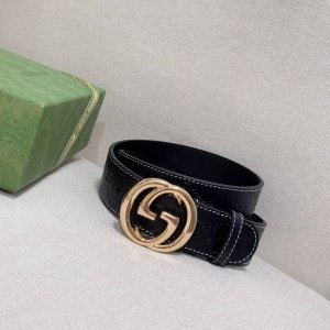 Gucci.古驰 全套包装 3.8Cm进口小牛皮压花, 专柜正品1:1完美复刻. 原版牛皮底, 采用热压印技术的gucci Signature皮革精制而成，触感