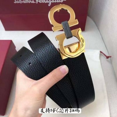 配专柜包装，菲拉格慕 35Mm！海外代工厂出货，采用双面自然甩头层牛皮，风格现代，为日常造型增姿添彩，达到修身效果，区别一般市场货。高端大气