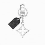 Lv经典老花钥匙扣 包饰与钥匙扣挂件 Lv Cherished Tab 钥匙扣结合 Monogram 帆布标签和牛皮革细节，搭配 Lv 字母四叶草金属挂饰，共同