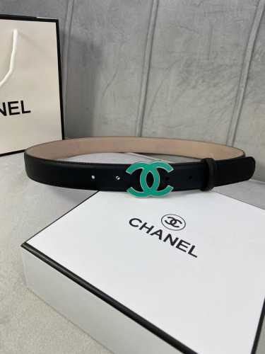 宽度3.0Cm Chanel 香奈儿 女士经典款腰带皮带新款光滑内衬磨砂牛皮银色 精品磨胶钢扣