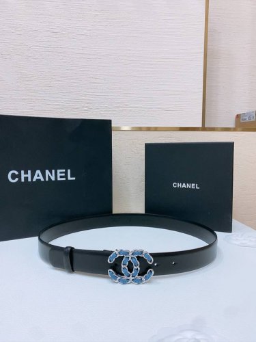 特P180 Chanel经典双C牛仔配色 皮带腰带 新款Logo扣搭配进口羊皮带身，质感满分，简直身春日里的点睛之笔，皮带直径3.0Cm